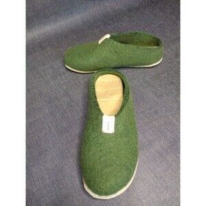 Baabuk Mel Bottle Green Women's Wool House Casual Shoe Slip On Mule Size 37/ 6